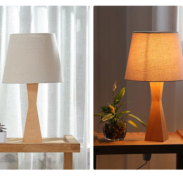 Concise Modern Style Table Lamps  
Premium wood and fabric materials  
Stylish Eye-Caring Desk Lamp with US Plug Light Source