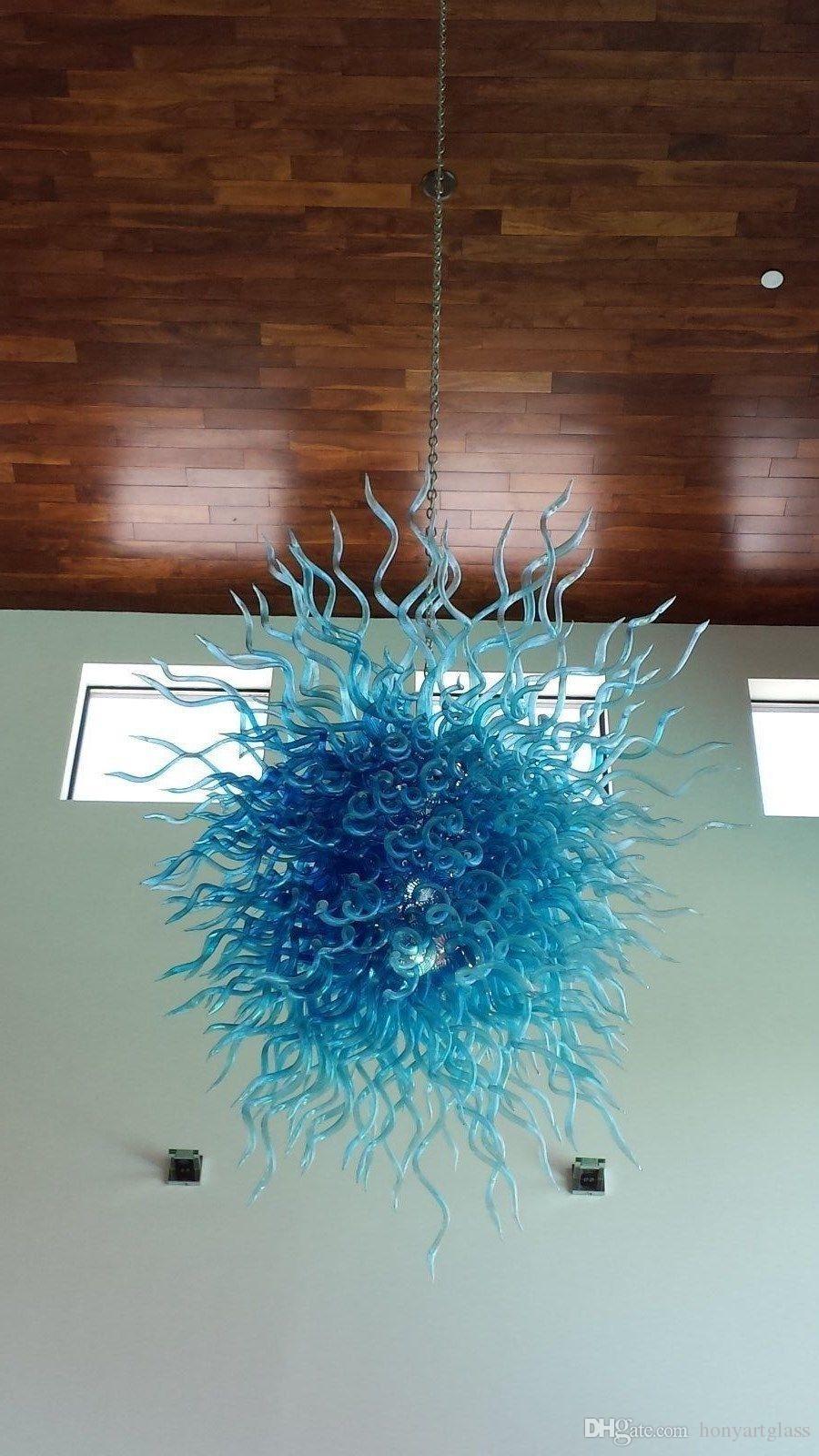 Contemporary Aqua Blue Art Glass Balls Long Chain Chandelier 100% Hand Blown Glass Chandelier LED Modern Chandelier Lighting

Modern LED chandelier featuring handcrafted aqua blue glass balls on long chains