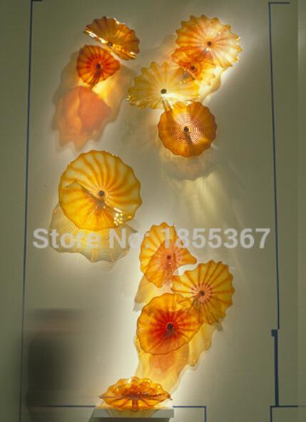 Contemporary colorful hand-blown Murano glass wall decor for European homes, hotels, and restaurants