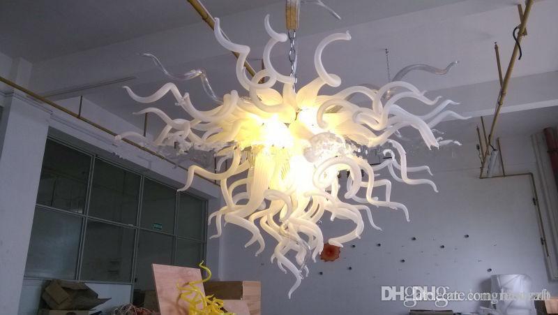 Contemporary frosted white LED ceiling light with flush-mounted blown glass shade in modern design