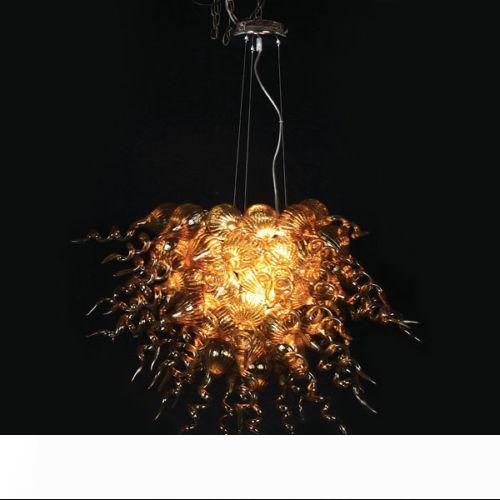 Contemporary Gold Crystal Chandelier with 100% Handcrafted Glass and LED Lighting, CE/UL Certified for Living Rooms