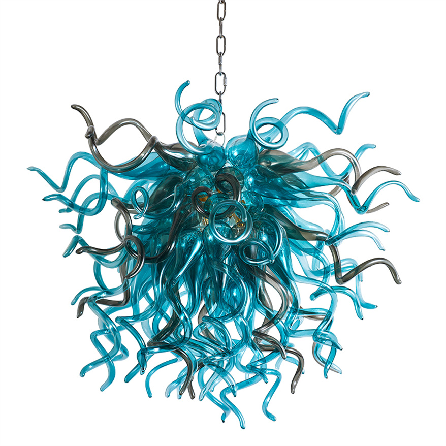 Contemporary hand-blown glass chandeliers measuring 80x70 cm with energy-efficient lighting, ideal for home decor in an antique American style