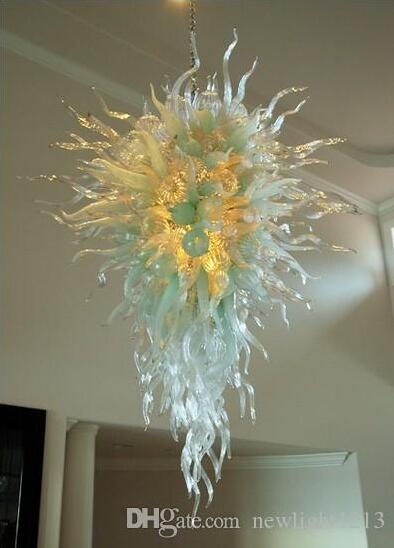 Contemporary large white milk glass LED chandelier with creative Murano crystal lighting design