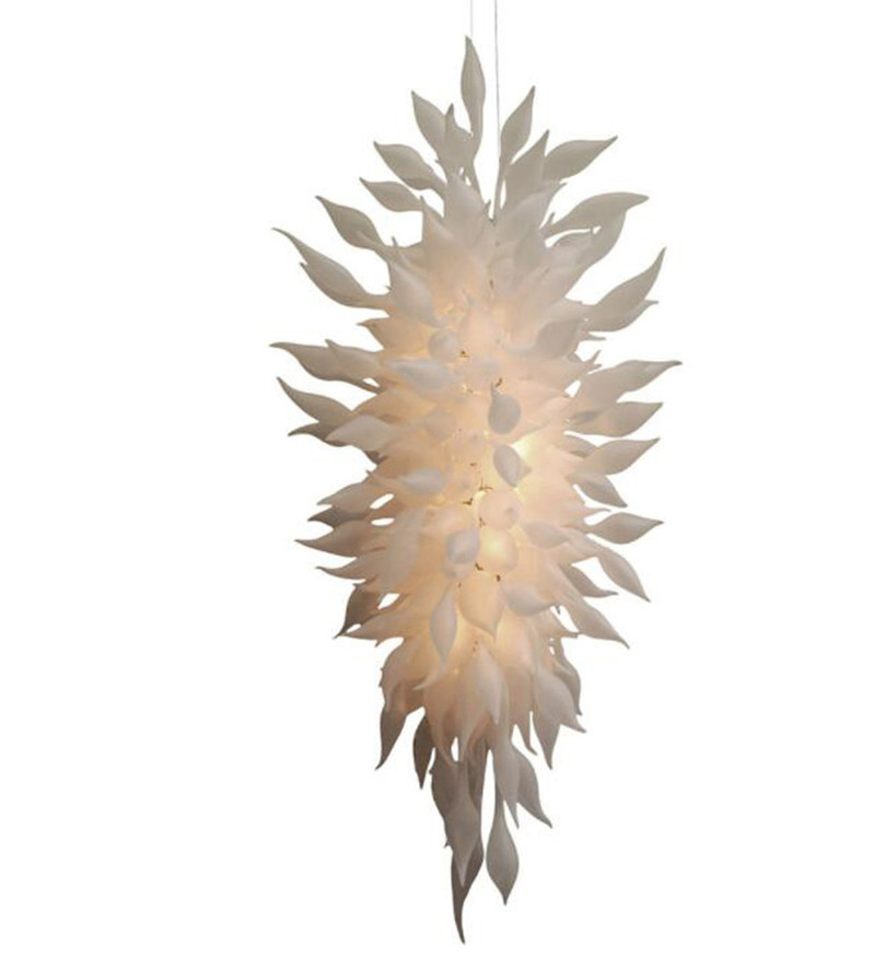 Contemporary LED chandelier lamp with hand-blown crystal for bedroom and living room lighting decor