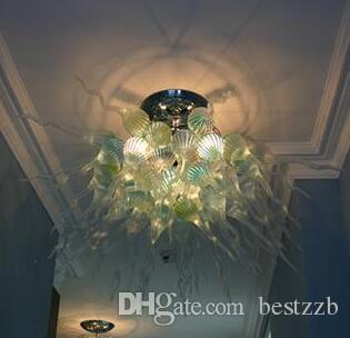 Contemporary LED chandelier with handcrafted glass bubbles for high ceilings