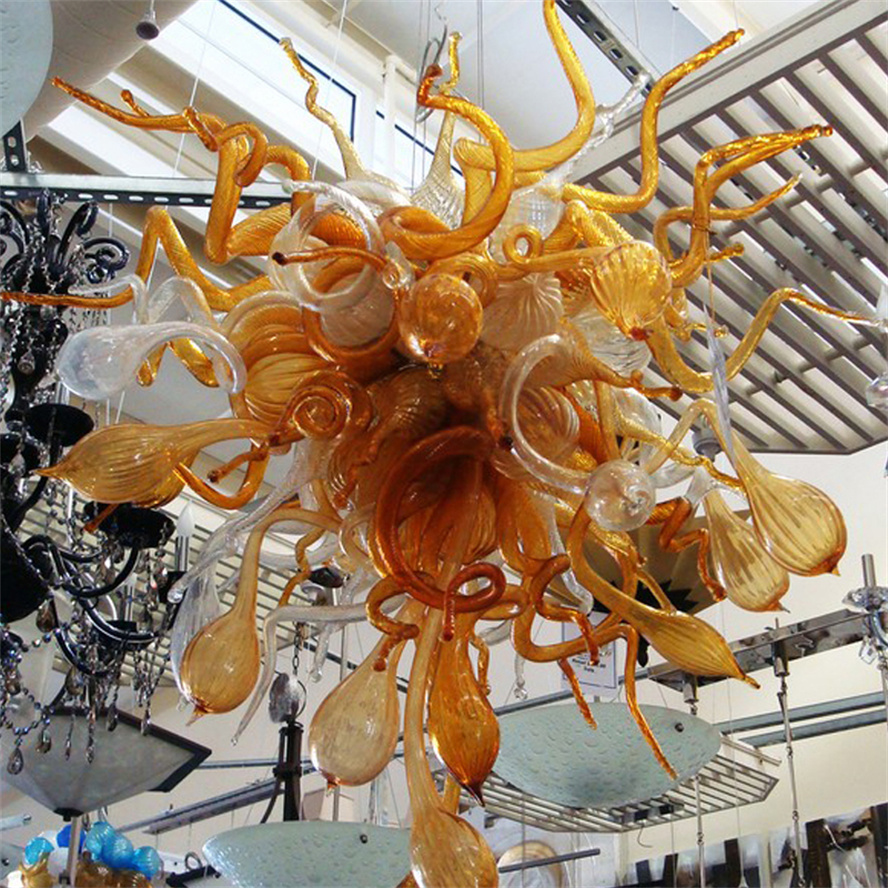 Contemporary LED Crystal Chandelier with Hand-Blown Glass Spiral Design, Modern American Style, 80x90 cm