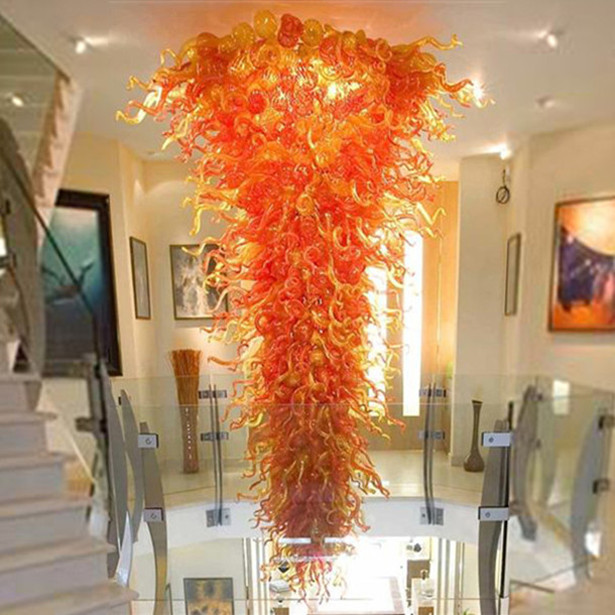 Contemporary luxury chandelier featuring hand-blown Murano glass, ideal for villa and mall decor with energy-efficient LED lighting