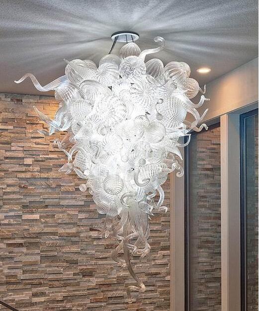 Contemporary transparent LED pendant lights featuring handcrafted Murano glass in elegant flower-shaped chandelier designs