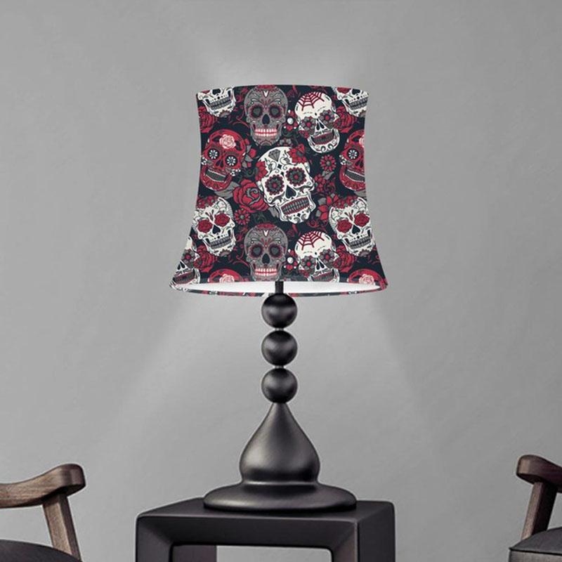 Cool Sugar Skull Print Lampshade for Table, Floor, and Wall Lamps with Custom European Design