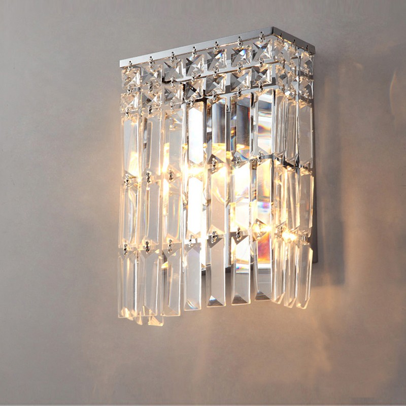 Countryside-inspired crystal lamp with creative wall lighting for living rooms, bedrooms, hallways, and corridors, featuring modern LED sconces ideal for restaurants and mirror lighting