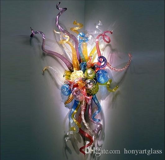 Creative Art Glass Wall Sconce Multicolor Flower Indoor Wall Corner Decor Modern Style LED Blown Glass Wall Lamps

Rewritten:
Artistic multicolor glass wall sconce with floral design, modern LED lighting for indoor corner decor