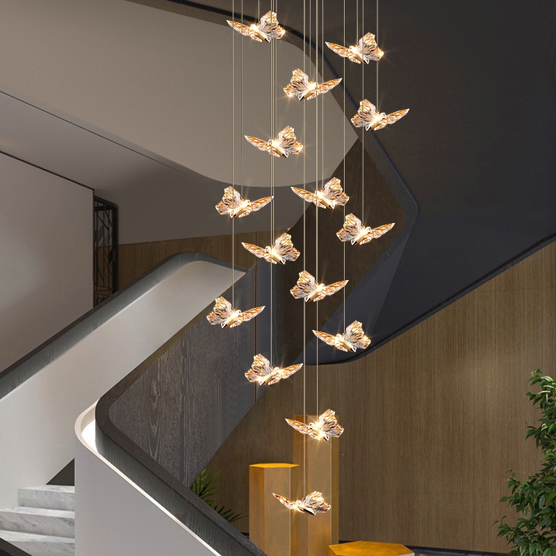 Creative Butterfly Staircase Long Chandelier Lighting Luxury Villa Living Room Large Chandeliers Atmosphere Duplex Loft Hotel Shopping Lobby Art Han

Elegant butterfly-inspired staircase chandelier...