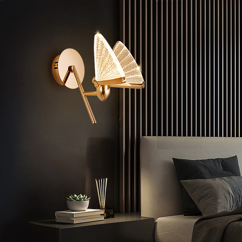 Creative Butterfly Wall Lamp - Modern Minimalist LED Lighting for Bedroom, Study, Restaurant, Cafe, Hotel, Club, and Bathroom Decor