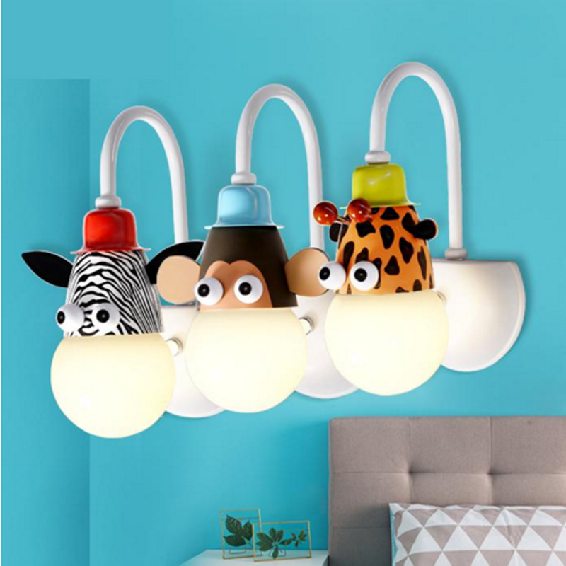 Creative cartoon wall lamp for kids' bedrooms, nurseries, or kindergartens