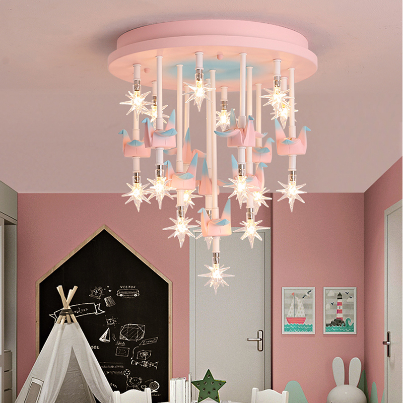 Creative ceiling lights for kids' rooms, modern boy and girl bedroom lamps, kindergarten and nursery decor, simple Nordic-style indoor lighting