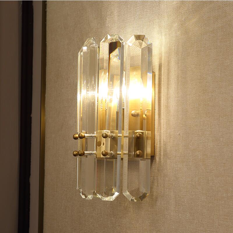 Creative crystal wall lamp for stylish villa bedroom lighting