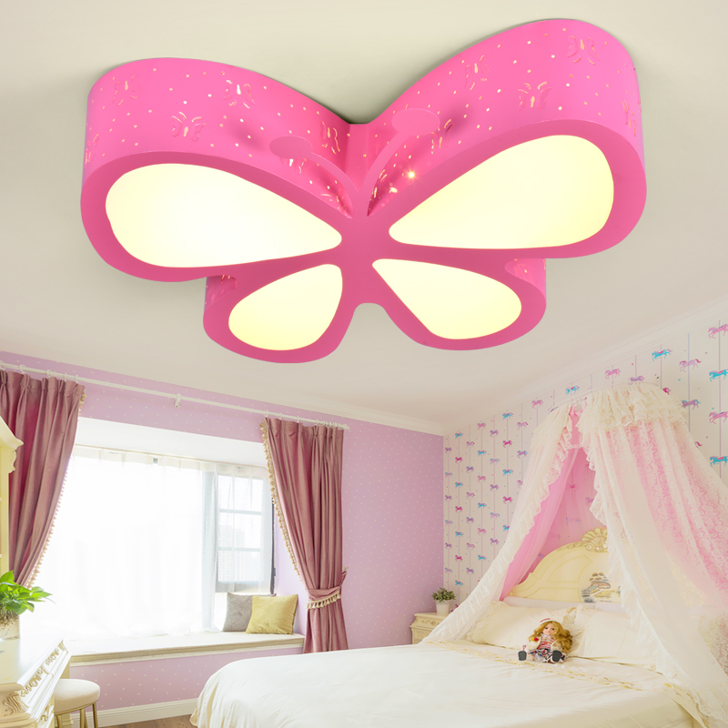 Creative LED butterfly ceiling lights for girls' princess bedrooms