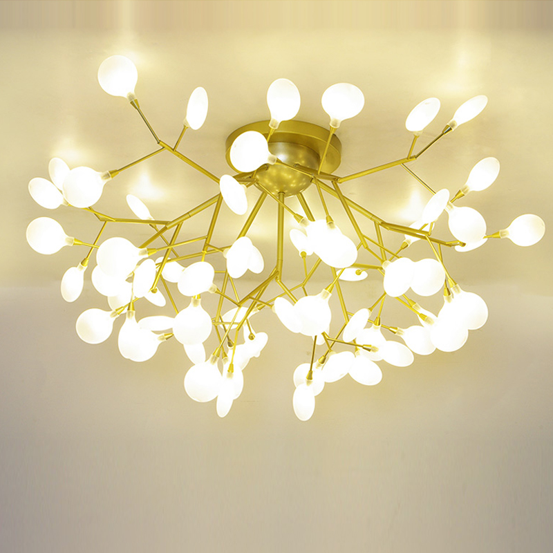Creative LED lighting for living spaces including living rooms, dining areas, bedrooms, and hotel lobbies with elegant golden ceiling fixtures