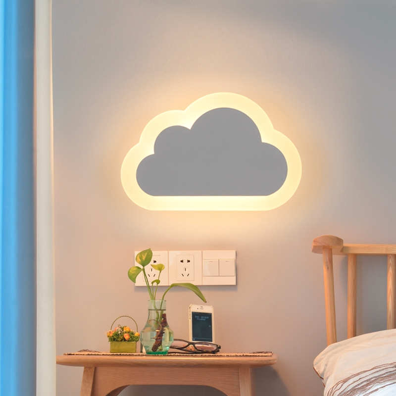 Creative modern LED bedside wall lamp with minimalist acrylic design for kids' rooms, bedrooms, and hallways