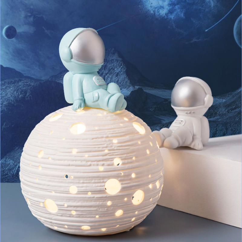 Creative Nordic Astronaut LED Table Lamp for Bedroom and Living Room with Vintage Moon Design
