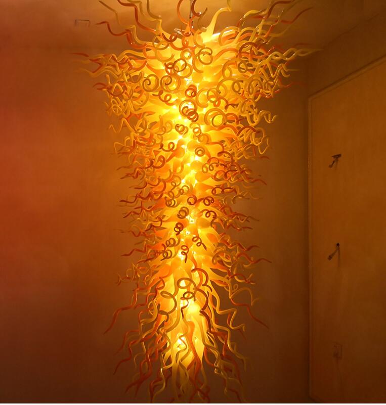 Creative pendant lamps featuring artistic decorative suspension lights with hand-blown glass and LED illumination, ideal for hotel interiors in large sizes