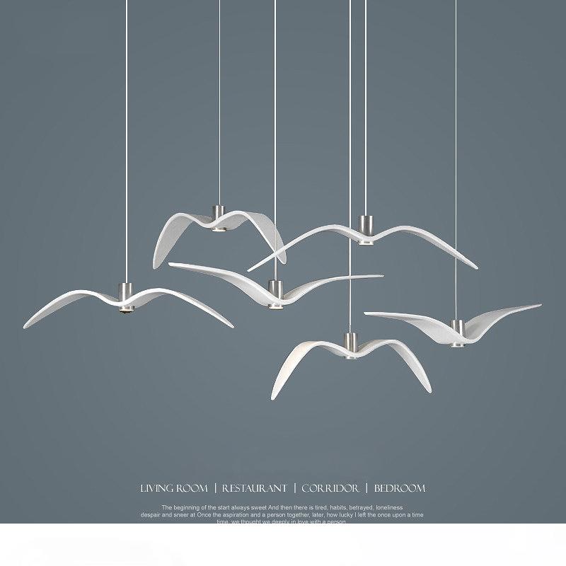 Creative pendant lighting featuring seagull-inspired design for bedroom, dining room, or loft bar suspension fixtures