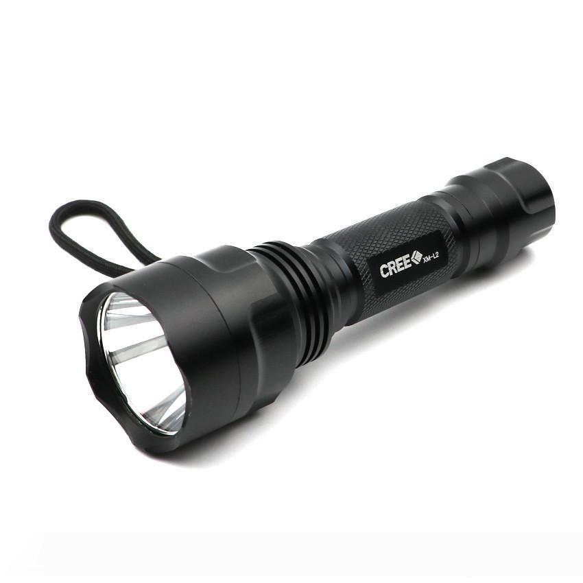 CREE XM-L2 C8 LED Flashlight for Night Hiking, Camping, Fishing, Waterproof Hunting Torch Light