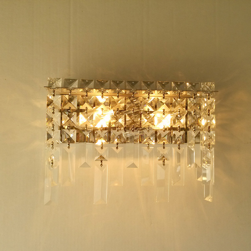 Crystal E14 sconces for modern bedroom and living room wall lighting