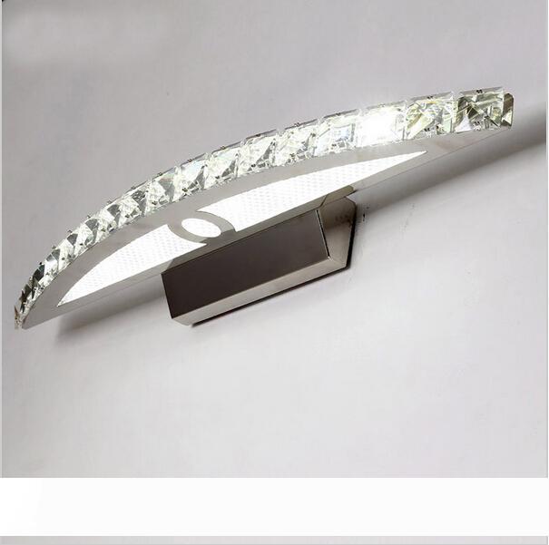 Crystal LED bathroom lamps in 5, 9, and 11W options for mirror, wall, or vanity lighting, available in round and square designs for bedrooms