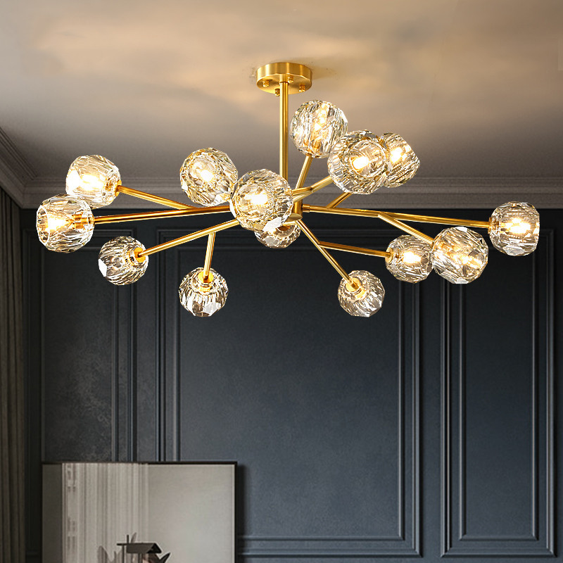 Crystal Luxury Led Lustre Modern for the Dining Gold Loft Covers Hanging Lamp Ceiling Lighting Room Glvb