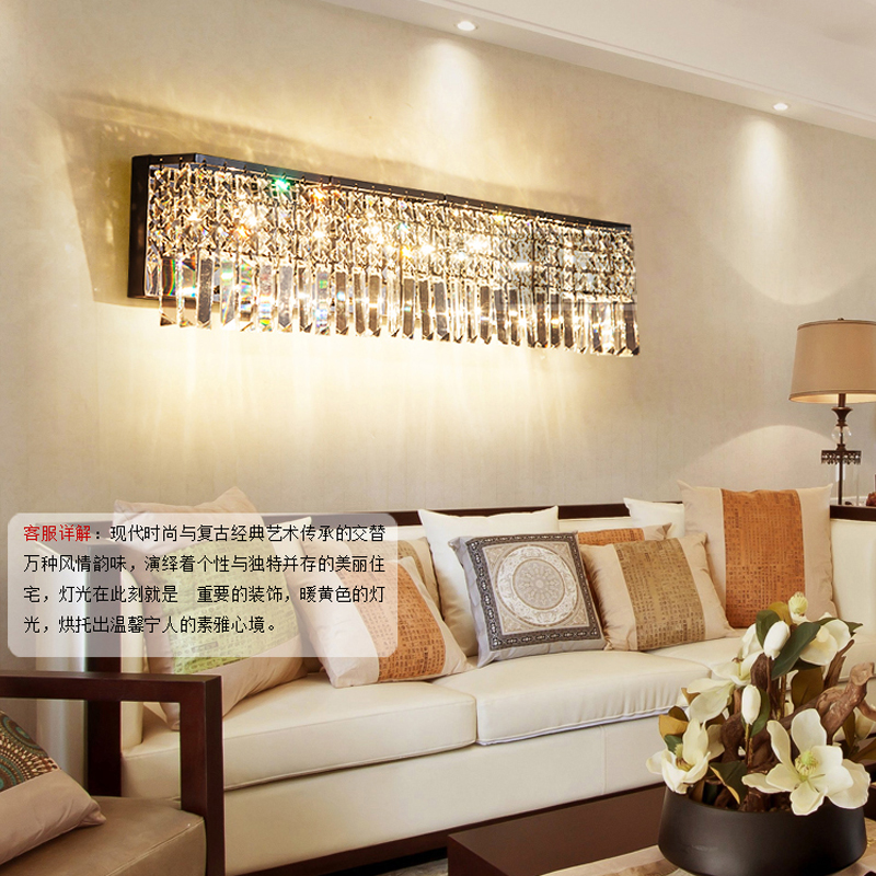 Crystal wall lamp for hotel living room, villa dining, and bedroom decor with elegant background lighting