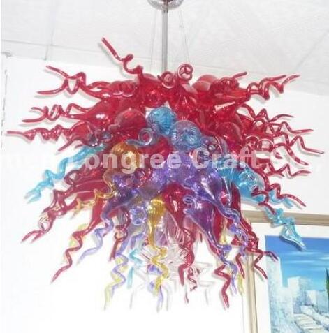Custom handcrafted glass LED pendant lights for modern bedroom decor with vibrant crystal accents