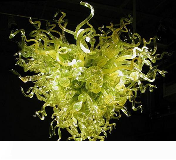 Custom-designed heart-shaped Murano glass chandelier with modern green blown glass pendant lighting