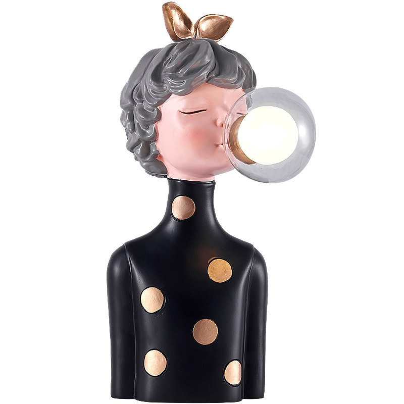 Cute Bubble Girl Desk Lamp Modern Creative Cartoons Resin Table Light For Parlor Bedroom Children's Room Decoration