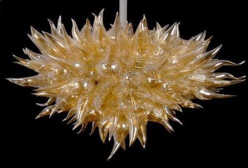 Design Lamps Amber Modern LED Chandeliers Home Art Decoration Lighting Hand Blown Glass Style Pendant Light