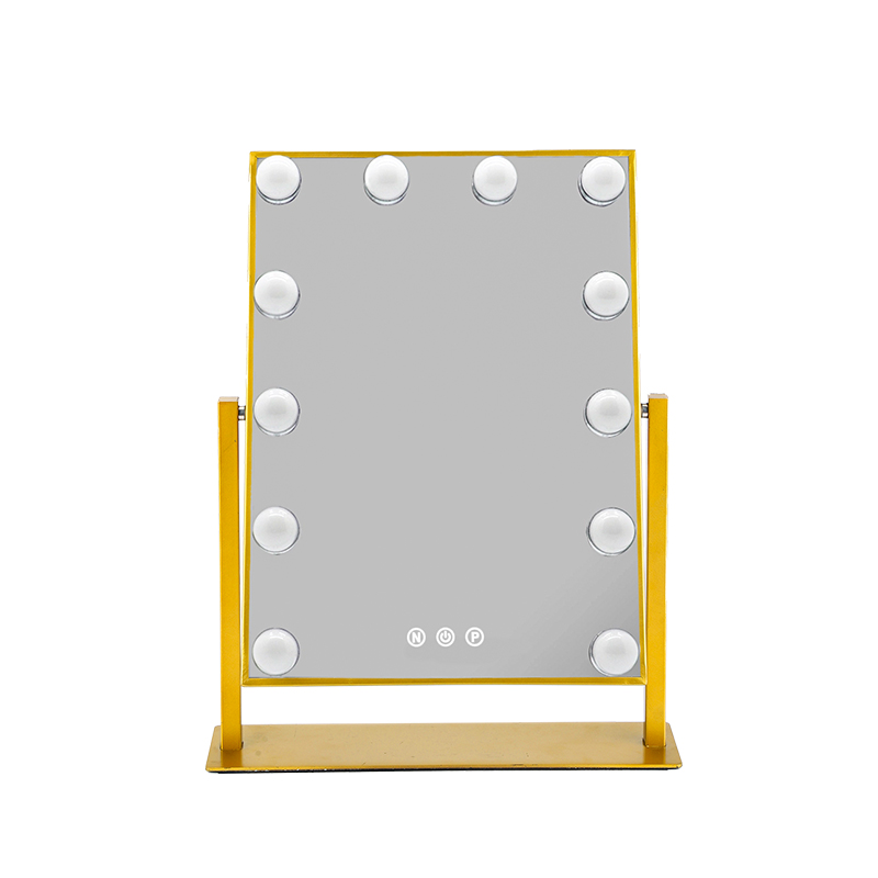 Desktop LED makeup mirror with natural lighting and HD reflection