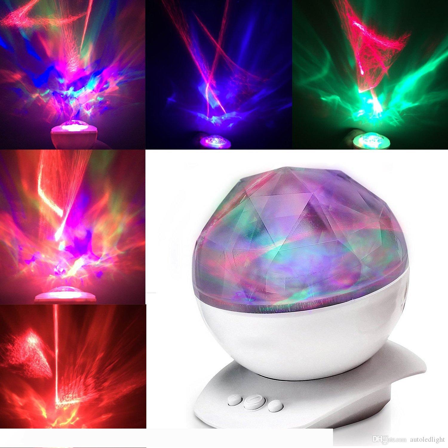 Diamond Aurora Borealis LED Projector Lighting Lamp Color Changing 8 Moods USB Light Lamp With Speaker Novelty Light Gift