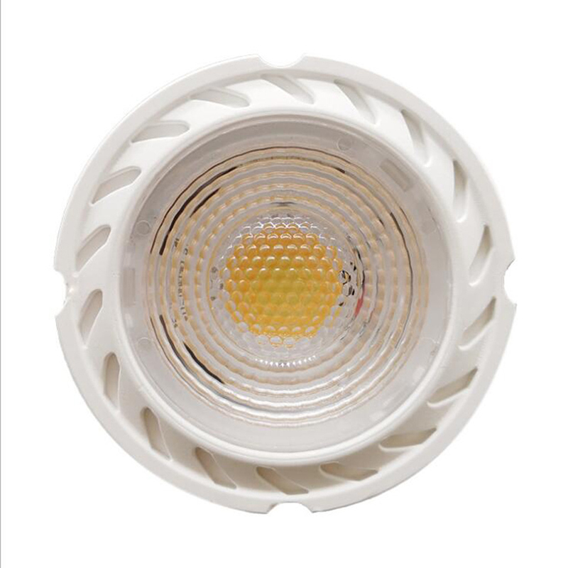 Dimmable 6W COB LED spotlight for recessed lighting with MR16, GU5.3, GU10, or E27 base, compatible with 110V-220V