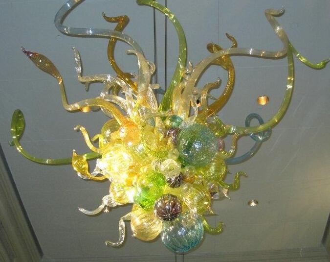 Discount Living Room Lamps Ceiling Chandeliers Lights Hand Blown Glass Pendant Light Fashion Style Chandelier