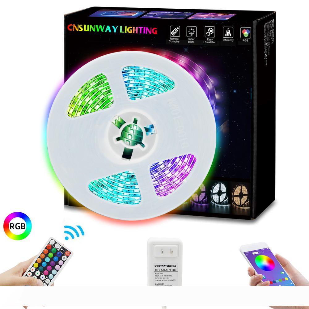 DIY 5050 RGB LED Strip DC 12V USB LED Light Strips Flexible Tape 5M 10M add RF Remote with Bluetooth For TV Background