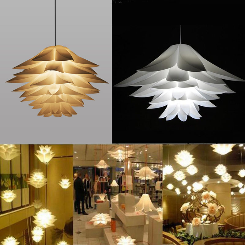 DIY Lotus Chandelier Pendant Light in White for Home Decor