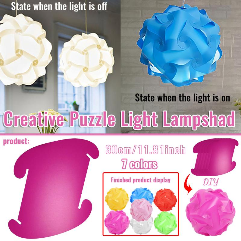 DIY puzzle shade kit for lamp covers, 30cm/11.8inch decorative protection lampshade for modern bedroom home decor