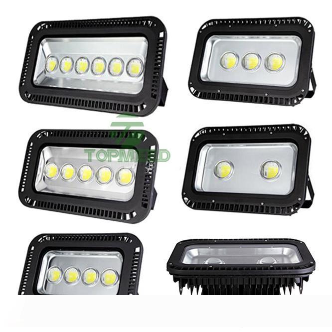 Durable waterproof LED floodlights with 200W-600W options, offering super bright RGB illumination for gas station canopies