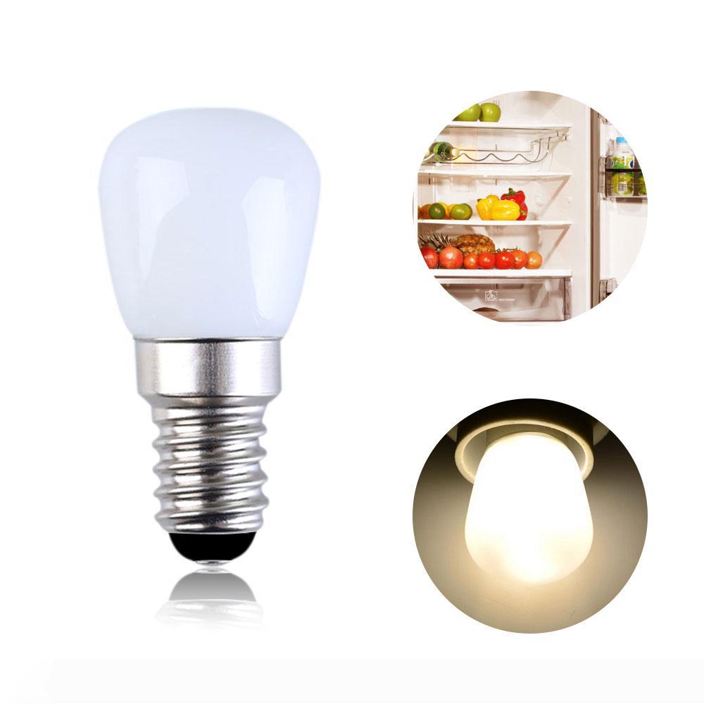 E14 E12 2W LED bulb for refrigerator interior lighting in white or warm white, AC220V, with optional dimming