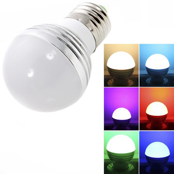 E27 3W RGB dimmable LED bulb for office with high quality and 85-265V range