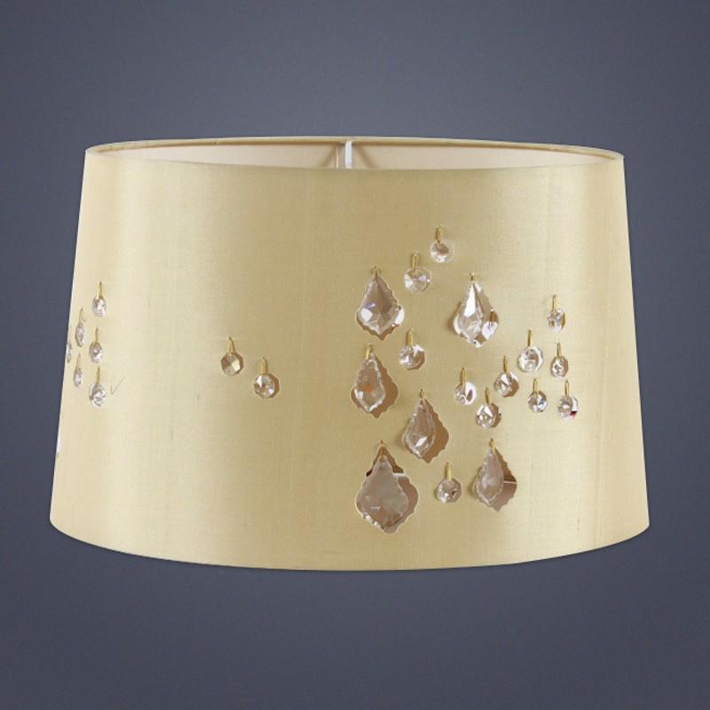E27 Art Deco oval lampshade in beige fabric for modern table or floor lamps
