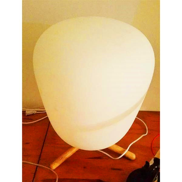 E27 Ultra Modern Mini Fashion Frosted Glass Lampshade with Wooden Bracket Study Table Lamp and US Plug Light Source