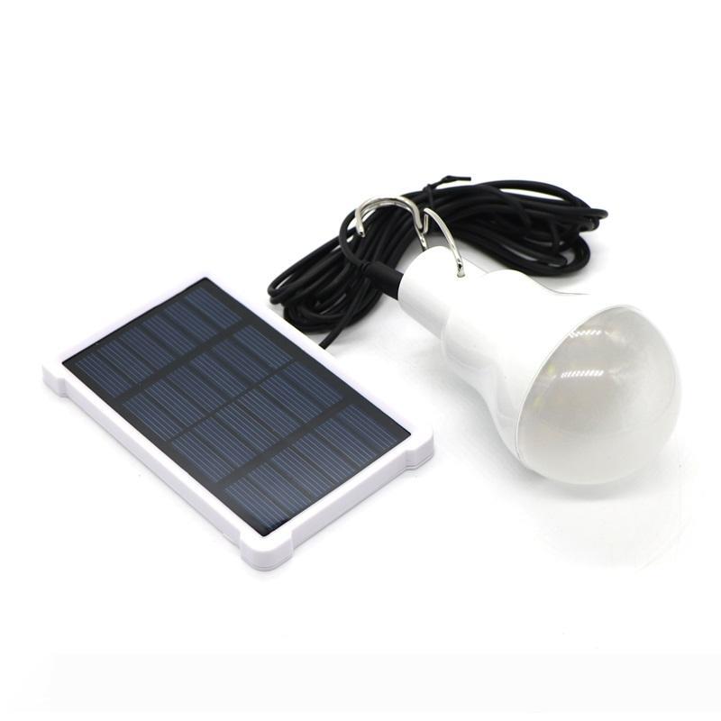Edison2011 140LM Solar Lamp with Portable Solar Panel, LED Bulb for Outdoor Garden, Camp, Night Travel Lighting