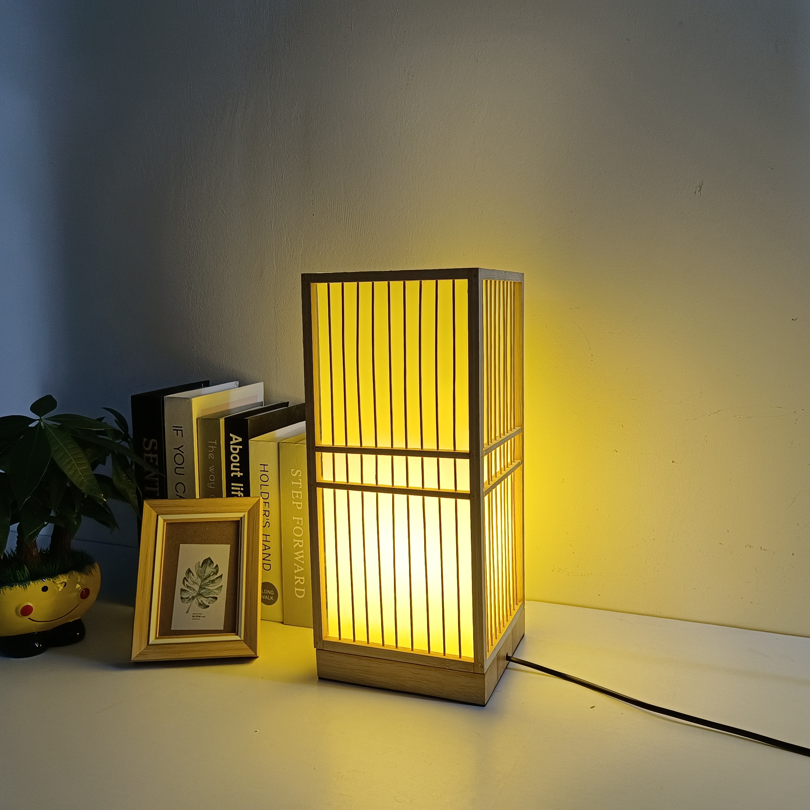 Elegant bamboo-finished desk lamps ideal for living room and bedroom lighting