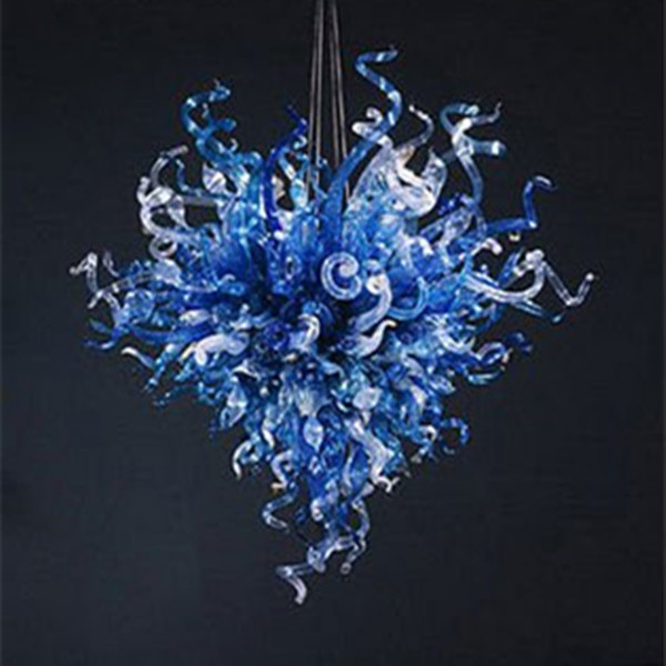 Elegant blue indoor chandeliers and pendant lights featuring LED bulbs and handcrafted Murano glass ceiling lamps for romantic lighting
